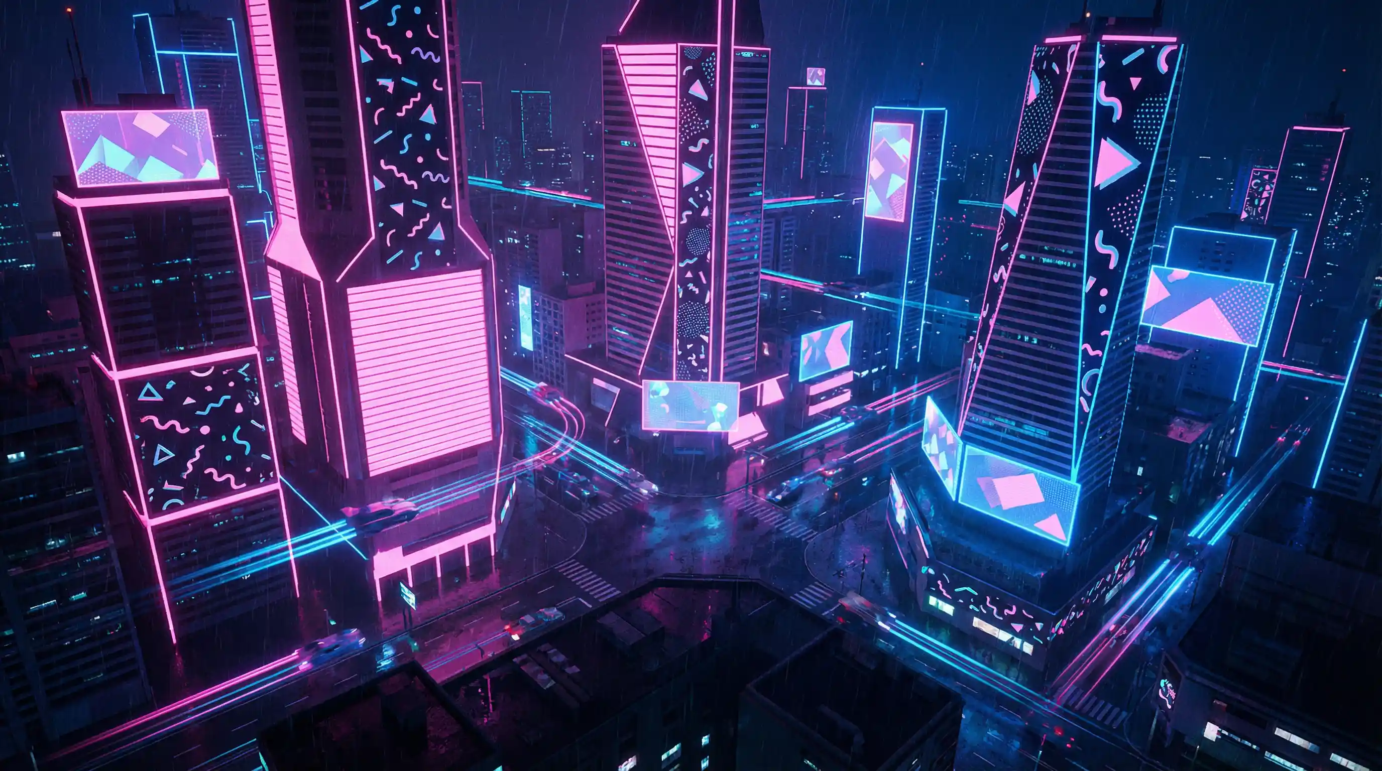 米乐电竞体育 赛博不夜城全景夜景